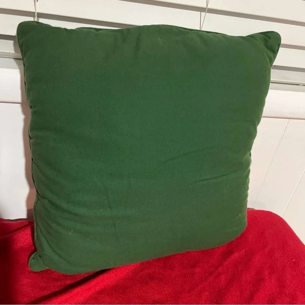 Holiday Moose Skiing Decorative Pillow